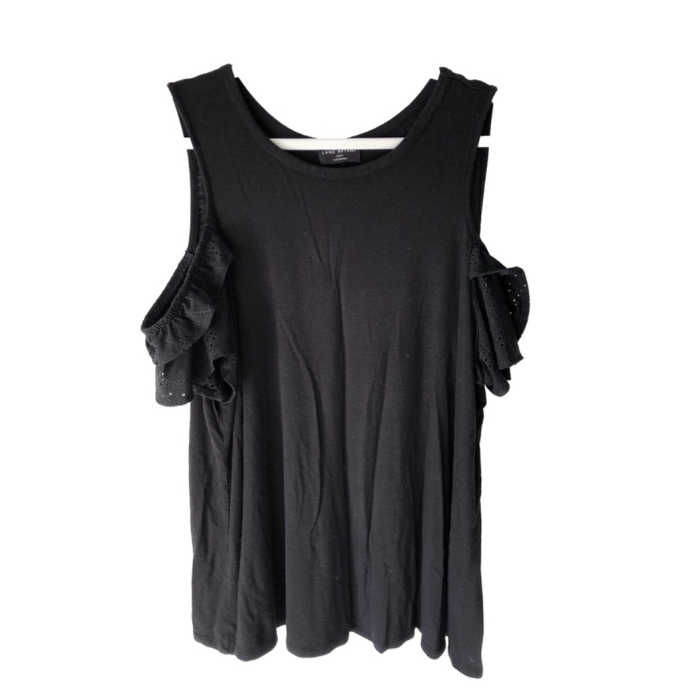 Lane Bryant Black Cold Shoulder Top Womens Size 22 24